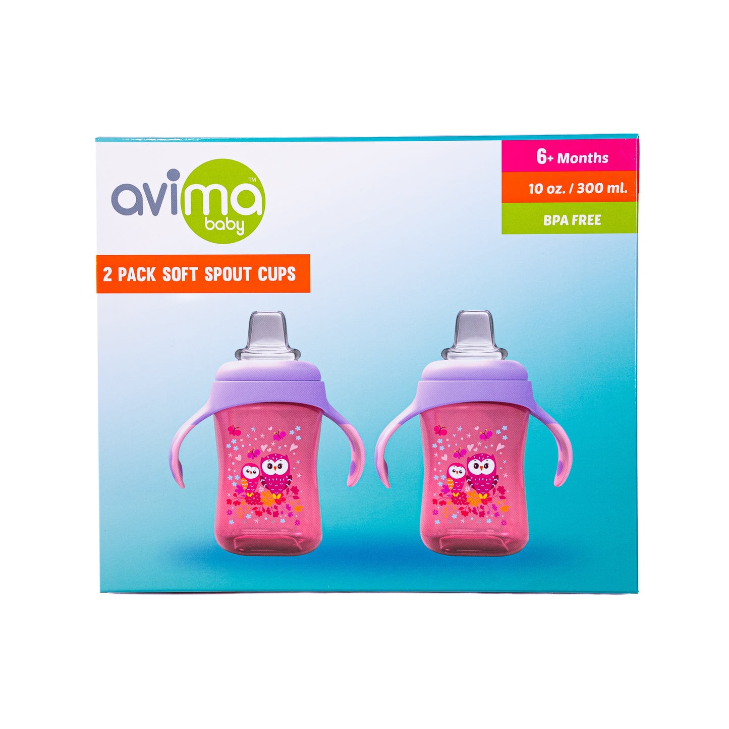 Avima Baby Sippy Cups with Silicone Spout (Set of 2)