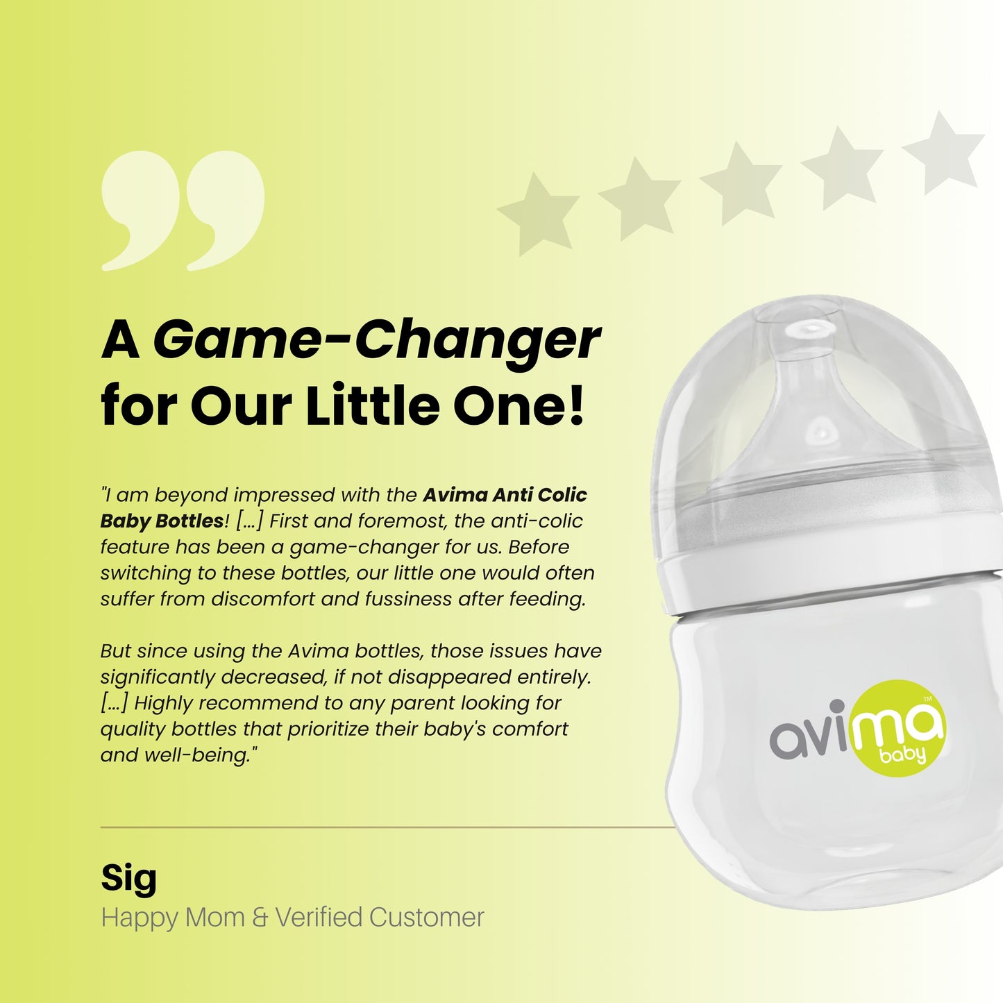 Avima Baby Bottles — Wide Neck, 4 oz., Slow Flow