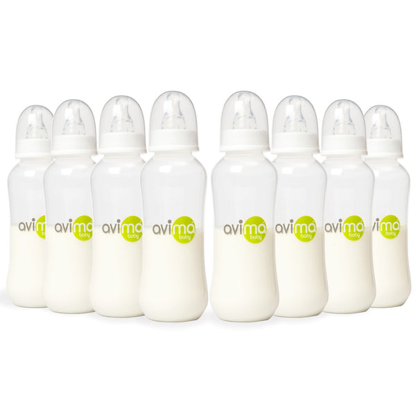 Avima Baby Bottles Regular Neck 10 oz. Medium Flow Set of 8