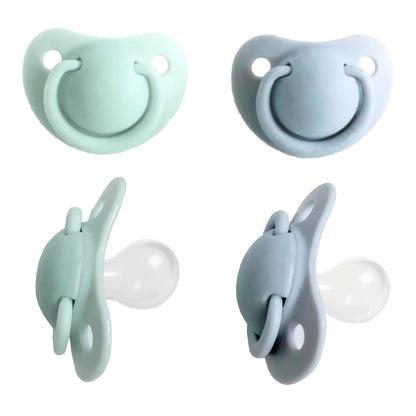 Avima Baby Orthodontic Pacifiers 0-6 Months – 4-Pack, Green & Grey