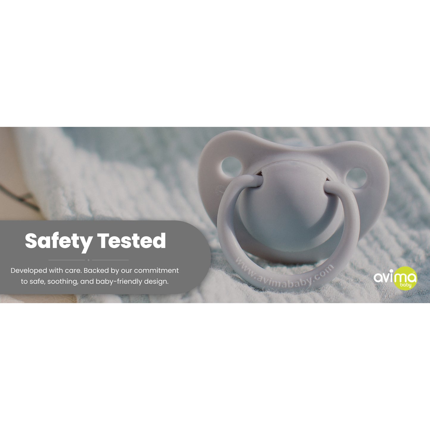 Avima Baby Orthodontic Pacifiers 0-6 Months – 4-Pack, Green & Grey
