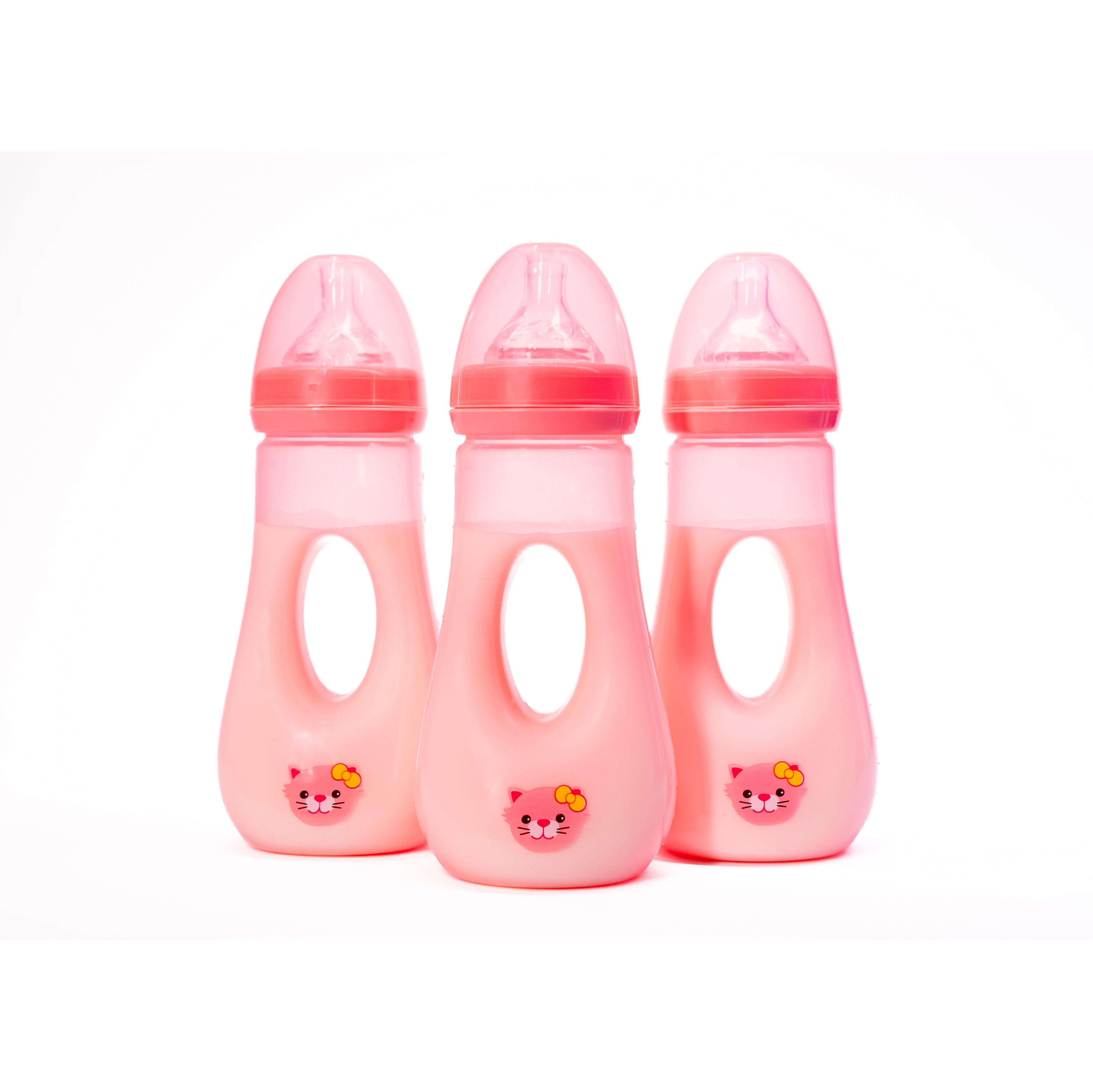 Avima Easy Grip Baby Bottles, 8 oz. Wide Neck w/Medium Flow