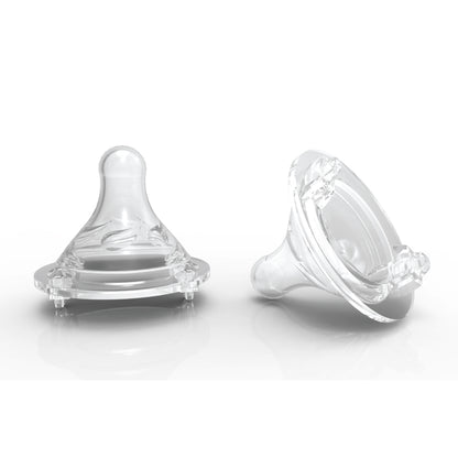Avima Easy Grip Baby Bottles, 8 oz. Wide Neck w/Medium Flow & Bottle Brush (Pack of 3)