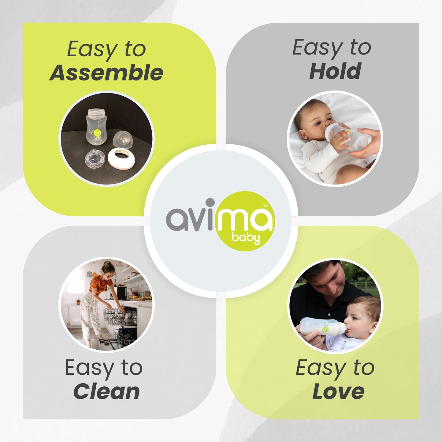 Avima Baby Bottles — Wide Neck, 12 oz., Fast Flow