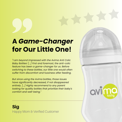 Avima Baby Bottles — Wide Neck, 12 oz., Fast Flow