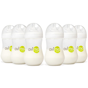 Avima Baby Bottles — Wide Neck, 9 oz., Medium Flow (Set of 6)